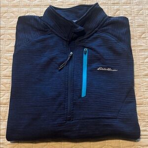 Eddie Bauer navy blue, quarter zip, men’s L